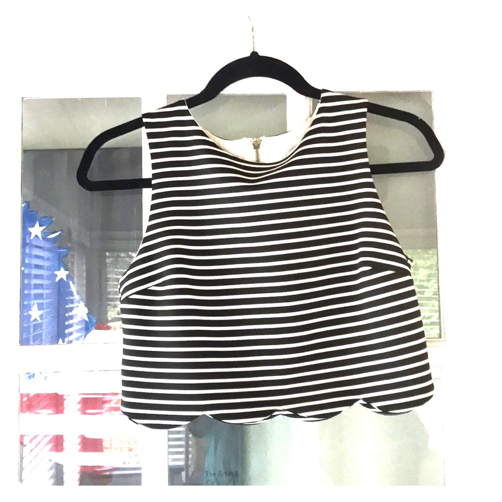 B+W Striped Crop Top - Necessary Objects